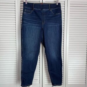 SPANX Ankle High Rise Pull On Skinny Blue Jeans Stretch Shaping Slimming Size 1X